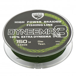 Шнур плетеный Сondor Dyneemax 8 d-0,145 мм L-150 м, цвет зеленый, разрывная нагрузка 11,3 кг