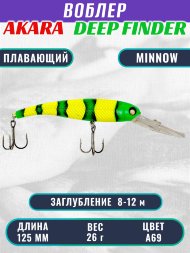 Воблер Akara Deep Finder 125F 26г DF125F-A69