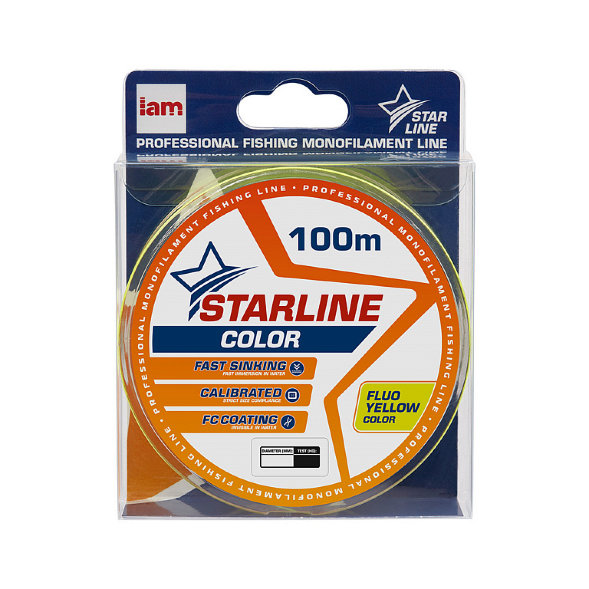Леска IAM STARLINE 100m Флуоресцентный Жёлтый d0.370