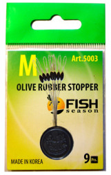 Стопор Fish Season резиновый оливка №SS 9шт 5003-SSF