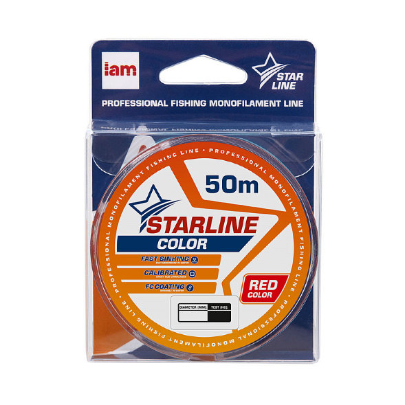 Леска IAM STARLINE 50m Красный d0.181