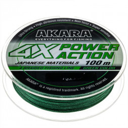 Леска плет. Akara Power Action X4 green 0.16 100м