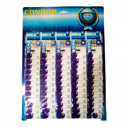 Стопор силиконовый CONDOR, 1,0-3,0, лист 60 пакетов 6 шт/пакет, цвет чёрный