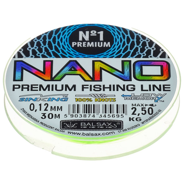 Леска BALSAX Nano Mix tube 0.12 30м цена за 1 шт.