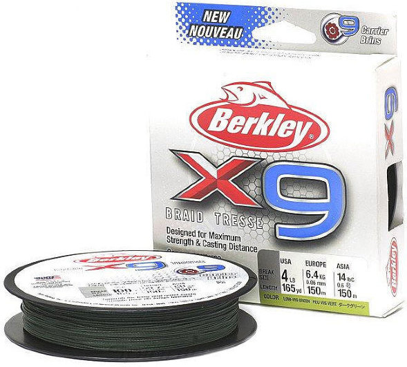 Шнур Berkley X9 Braid Low Vis Green d-0.06 150м